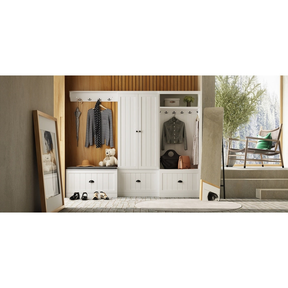 Modular Furniture Combo Entryway Hall Trees Storage Bench Closet Organizer