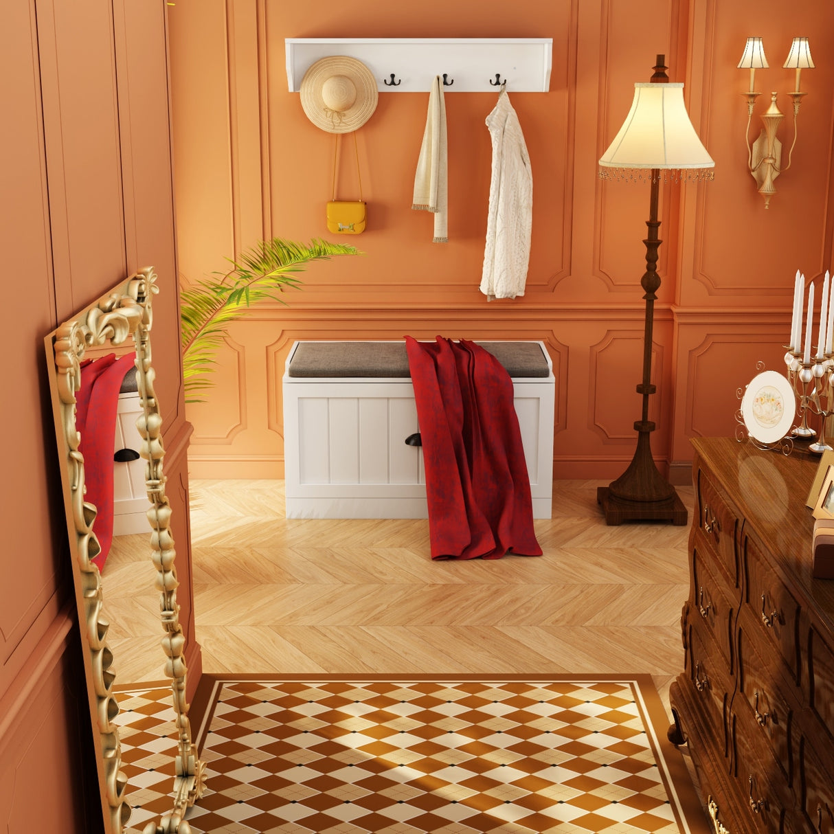 Modular Furniture Combo Entryway Hall Trees Storage Bench Closet Organizer