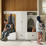 Modular Furniture Combo Entryway Hall Trees Storage Bench Closet Organizer