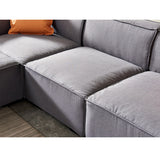 Modular L-Shape Sectional Sofa Linen Upholstered 4-Seat Couch with Convertible Ottoman Chaise & Pillows Included for Living Room
