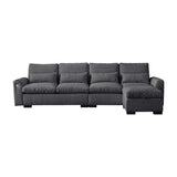 Modular L Shaped Chenille Sofa Couch With Storage Removable and Washable Cushions Sofa With USB Ports & Cup Holder, Grey