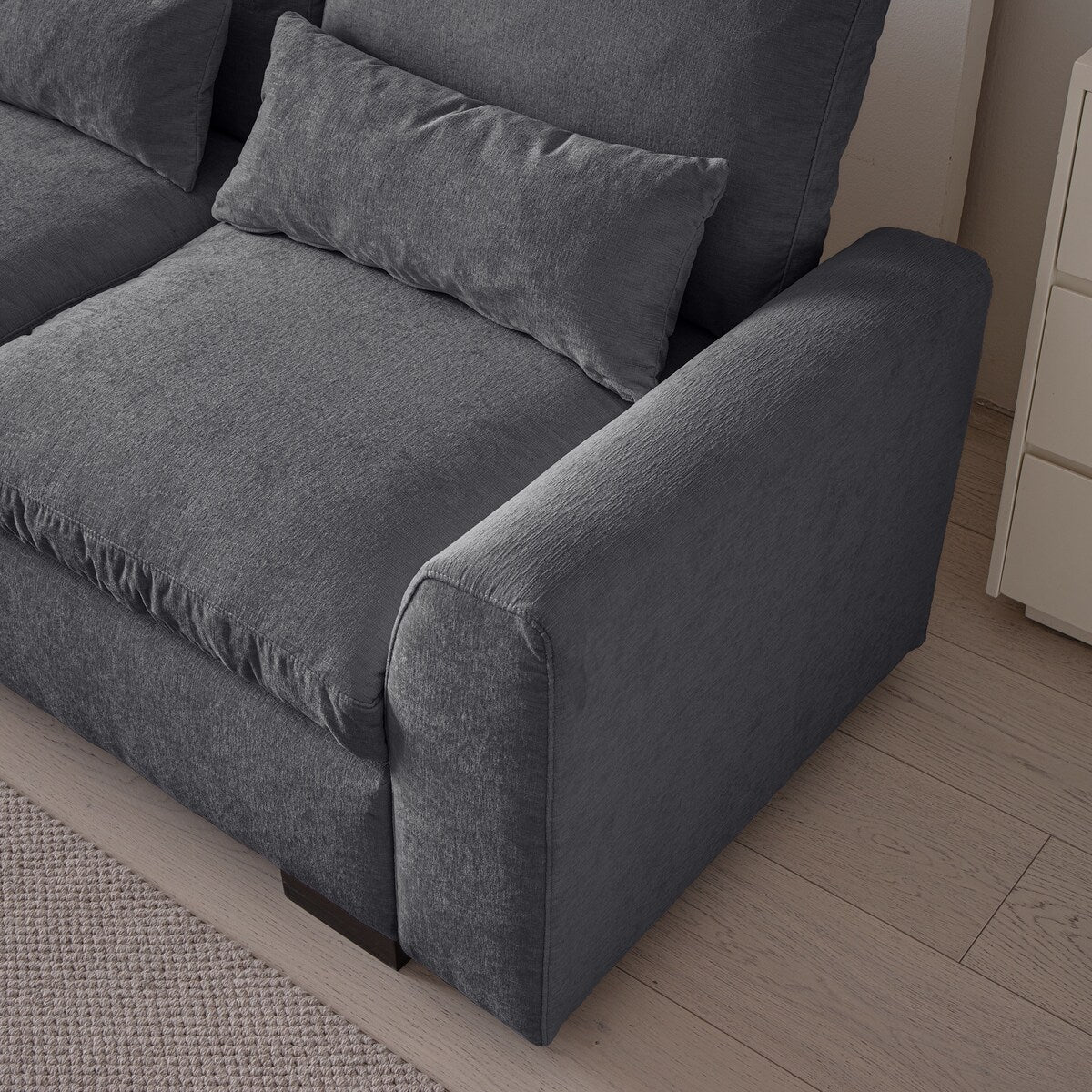 Modular L Shaped Chenille Sofa Couch With Storage Removable and Washable Cushions Sofa With USB Ports & Cup Holder, Grey