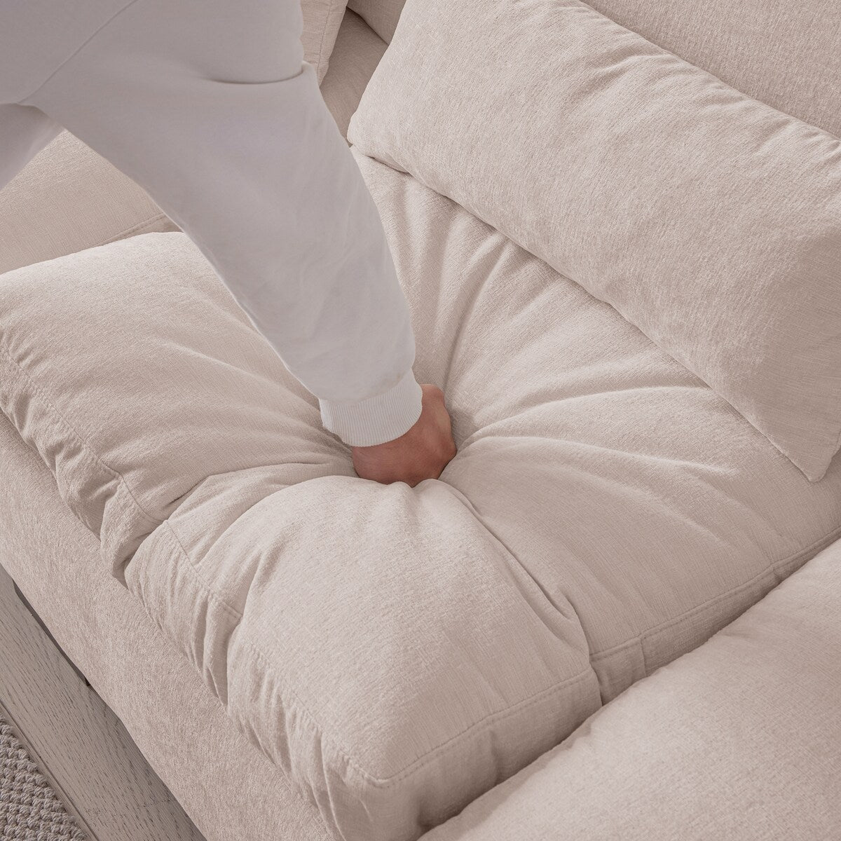Modular L Shaped Chenille Sofa Couch With Storage Removable and Washable Cushions Sofa With USB Ports & Cup Holder, Grey