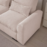 Modular L Shaped Chenille Sofa Couch With Storage Removable and Washable Cushions Sofa With USB Ports & Cup Holder, Grey