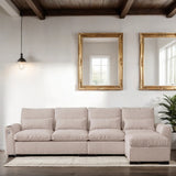 Modular L Shaped Chenille Sofa Couch With Storage Removable and Washable Cushions Sofa With USB Ports & Cup Holder, Grey