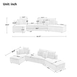 Modular L Shaped Sectional Sofa with 3 Back Pillows & 2 Throw Pillow