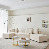 Modular L Shaped Sectional Sofa with 3 Back Pillows & 2 Throw Pillow
