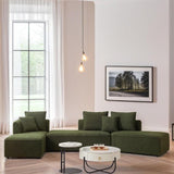 Modular L Shaped Sectional Sofa with 3 Back Pillows & 2 Throw Pillow