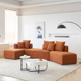 Modular L Shaped Sectional Sofa with 3 Back Pillows & 2 Throw Pillow