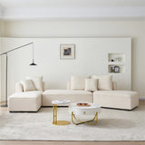 Modular L Shaped Sectional Sofa with 3 Back Pillows & 2 Throw Pillow
