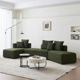 Modular L Shaped Sectional Sofa with 3 Back Pillows & 2 Throw Pillow