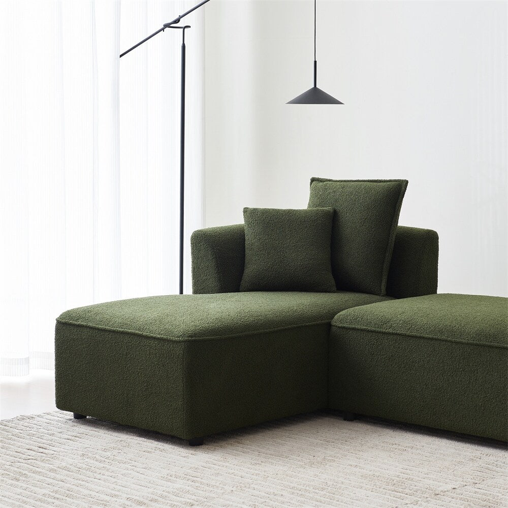 Modular L Shaped Sectional Sofa with 3 Back Pillows & 2 Throw Pillow