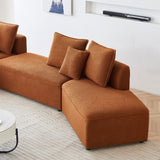 Modular L Shaped Sectional Sofa with 3 Back Pillows & 2 Throw Pillow