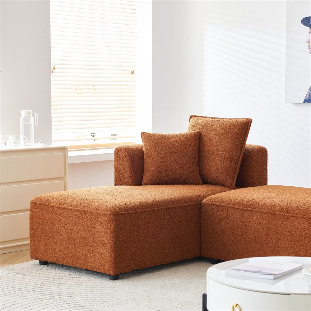 Modular L Shaped Sectional Sofa with 3 Back Pillows & 2 Throw Pillow