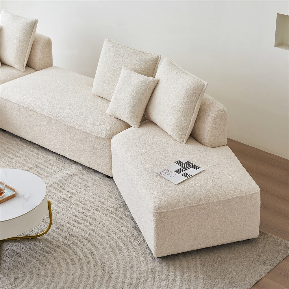 Modular L Shaped Sectional Sofa with 3 Back Pillows & 2 Throw Pillow