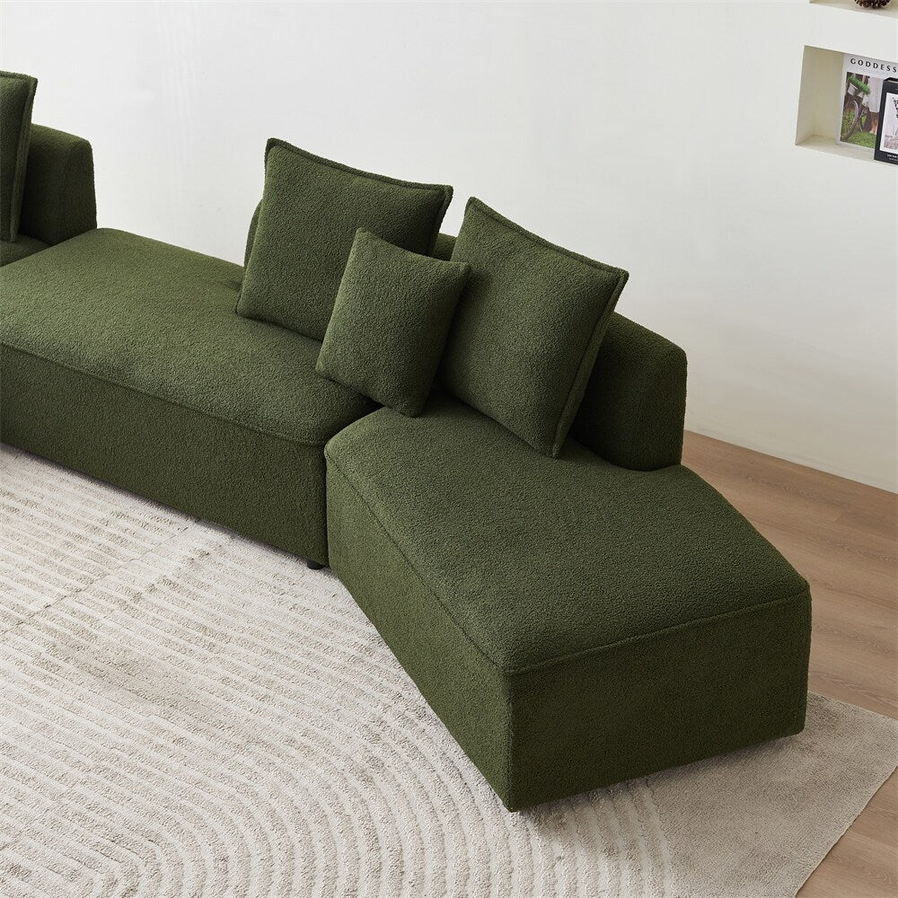 Modular L Shaped Sectional Sofa with 3 Back Pillows & 2 Throw Pillow