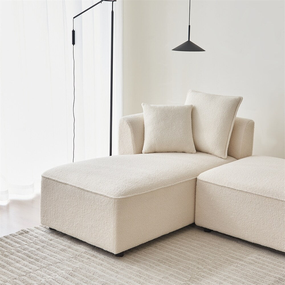 Modular L Shaped Sectional Sofa with 3 Back Pillows & 2 Throw Pillow