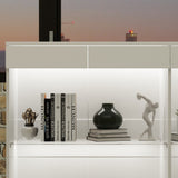 Modular Large display case,Bar Cabinet with glass doors,drawers,lights