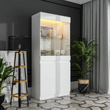 Modular Large display case,Bar Cabinet with glass doors,drawers,lights