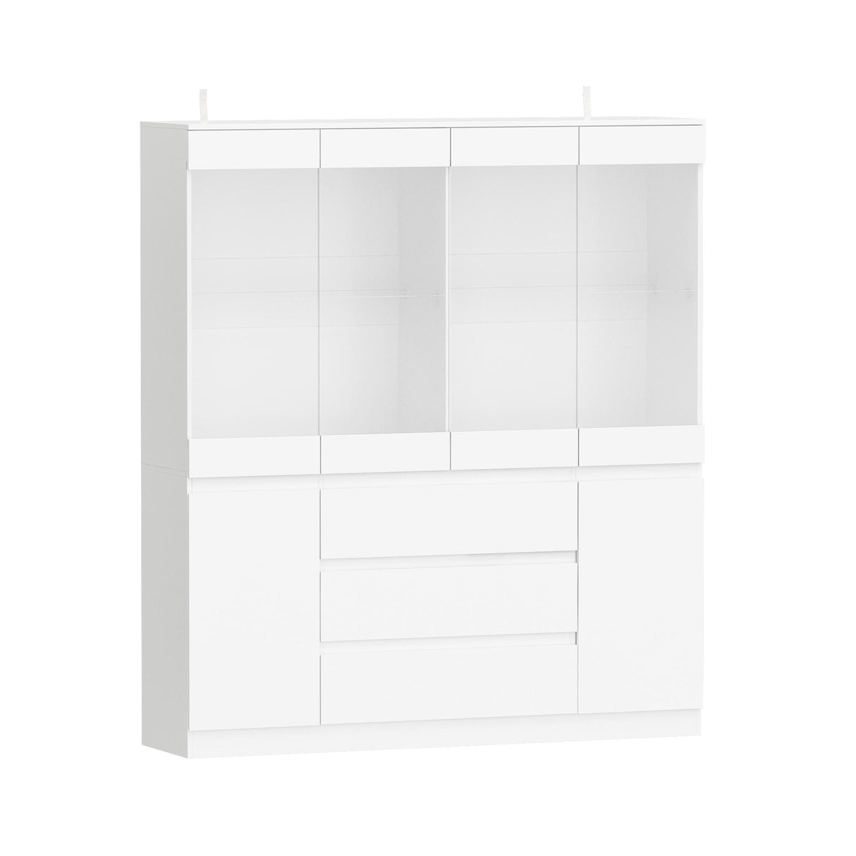 Modular Large display case,Bar Cabinet with glass doors,drawers,lights
