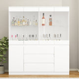 Modular Large display case,Bar Cabinet with glass doors,drawers,lights