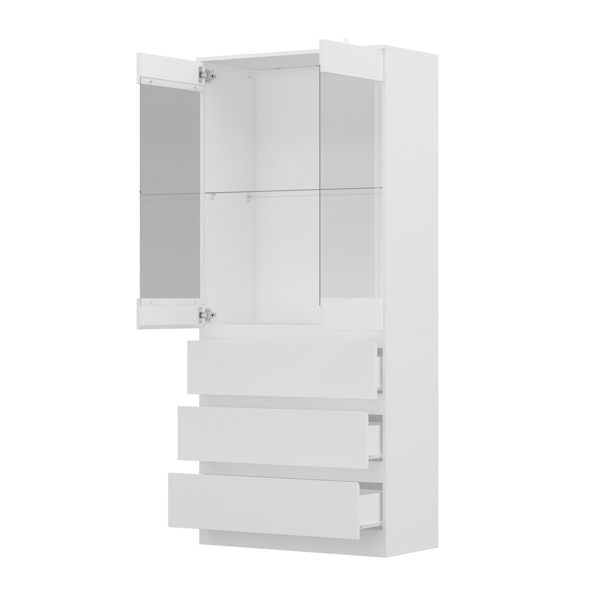 Modular Large display case,Bar Cabinet with glass doors,drawers,lights