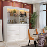 Modular Large display case,Bar Cabinet with glass doors,drawers,lights