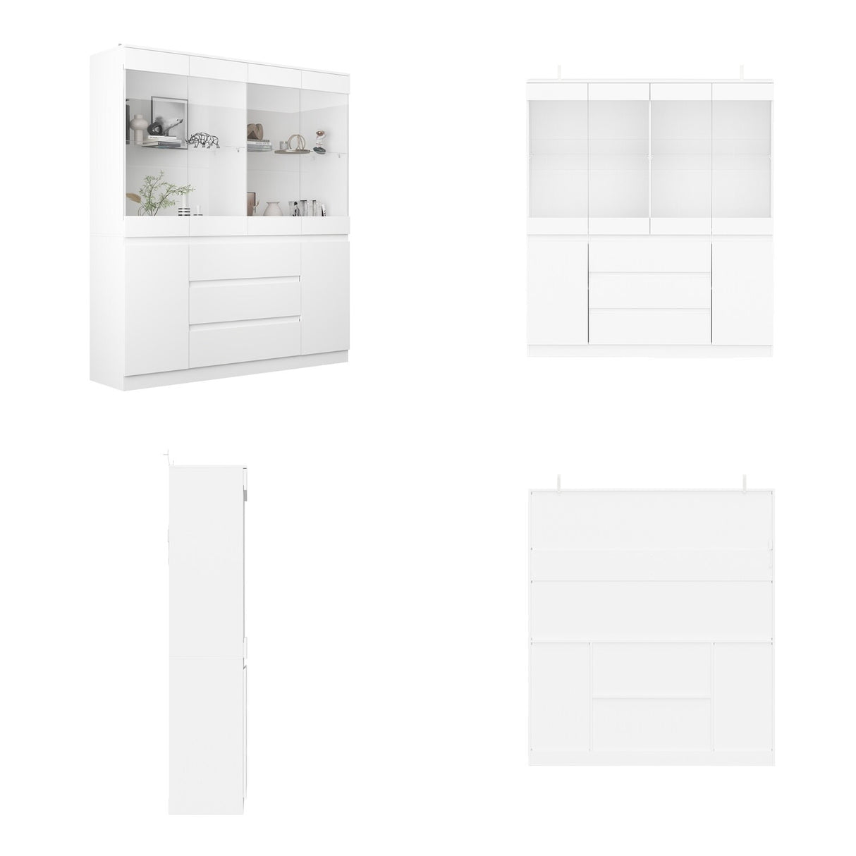 Modular Large display case,Bar Cabinet with glass doors,drawers,lights