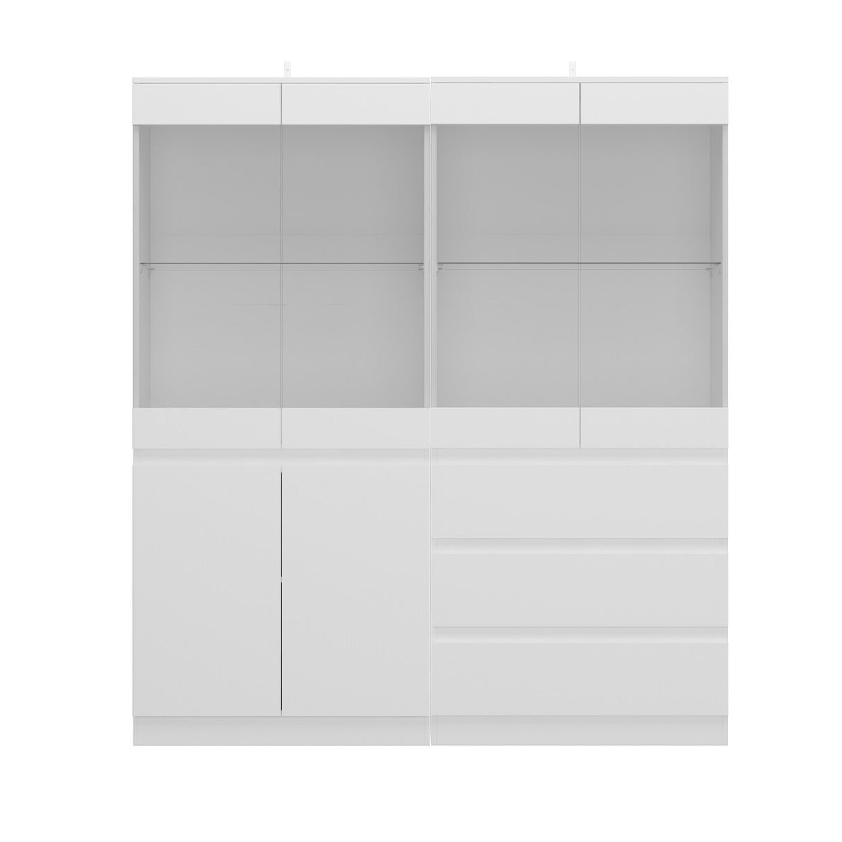 Modular Large display case,Bar Cabinet with glass doors,drawers,lights