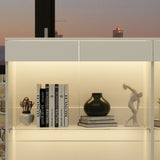 Modular Large display case,Bar Cabinet with glass doors,drawers,lights