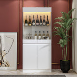 Modular Large display case,Bar Cabinet with glass doors,drawers,lights