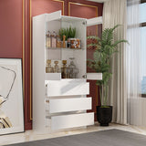 Modular Large display case,Bar Cabinet with glass doors,drawers,lights