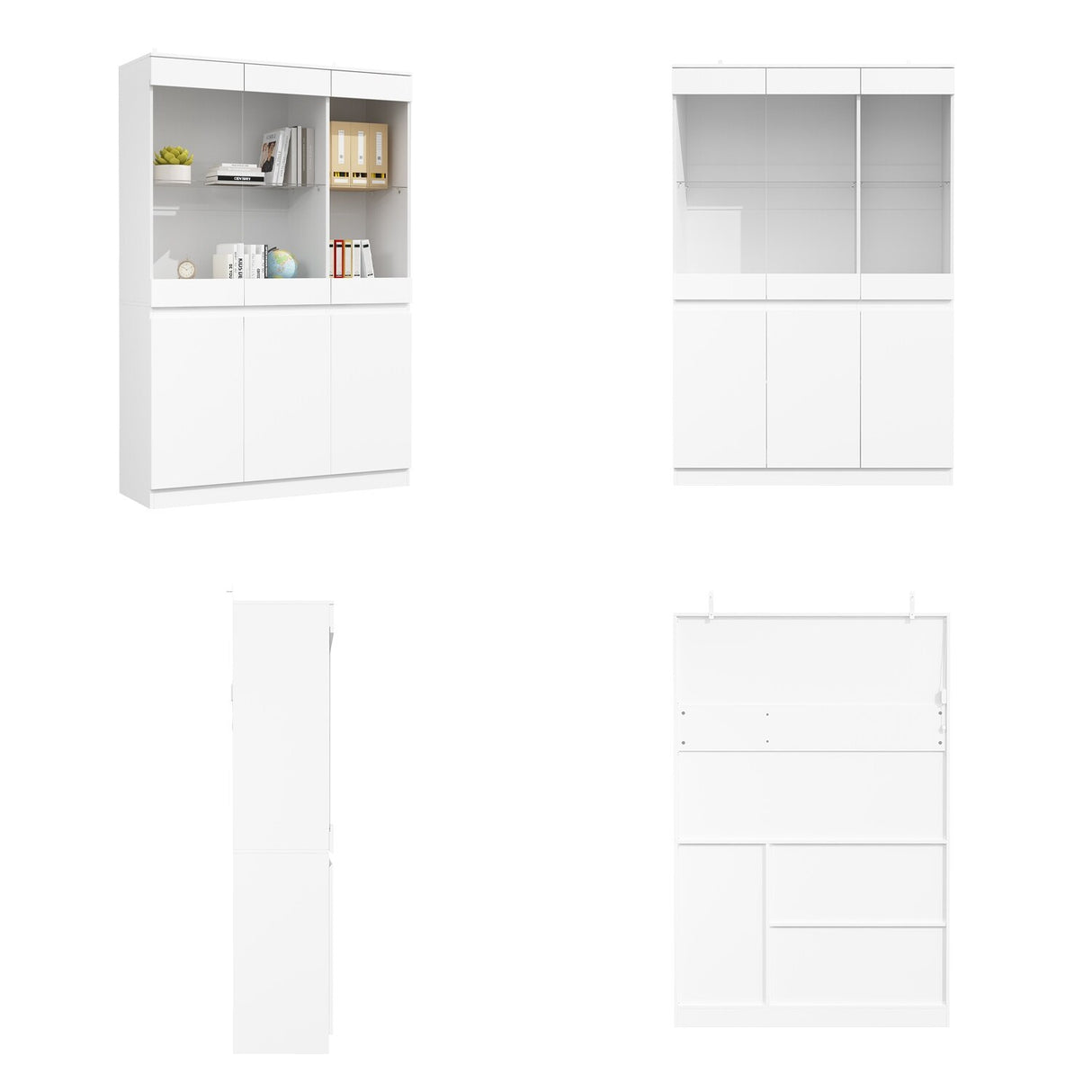 Modular Large display case,Bar Cabinet with glass doors,drawers,lights