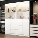 Modular Large display case,Bar Cabinet with glass doors,drawers,lights