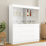 Modular Large display case,Bar Cabinet with glass doors,drawers,lights