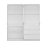 Modular Large display case,Bar Cabinet with glass doors,drawers,lights