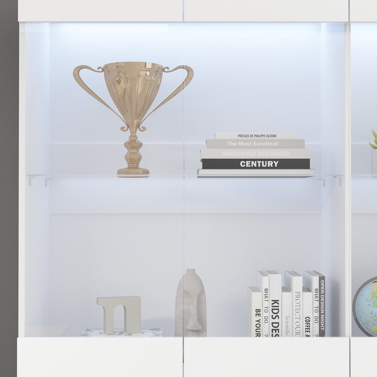 Modular Large display case,Bar Cabinet with glass doors,drawers,lights