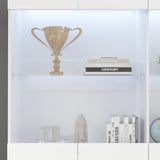 Modular Large display case,Bar Cabinet with glass doors,drawers,lights