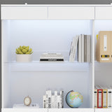 Modular Large display case,Bar Cabinet with glass doors,drawers,lights