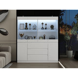 Modular Large display case,Bar Cabinet with glass doors,drawers,lights