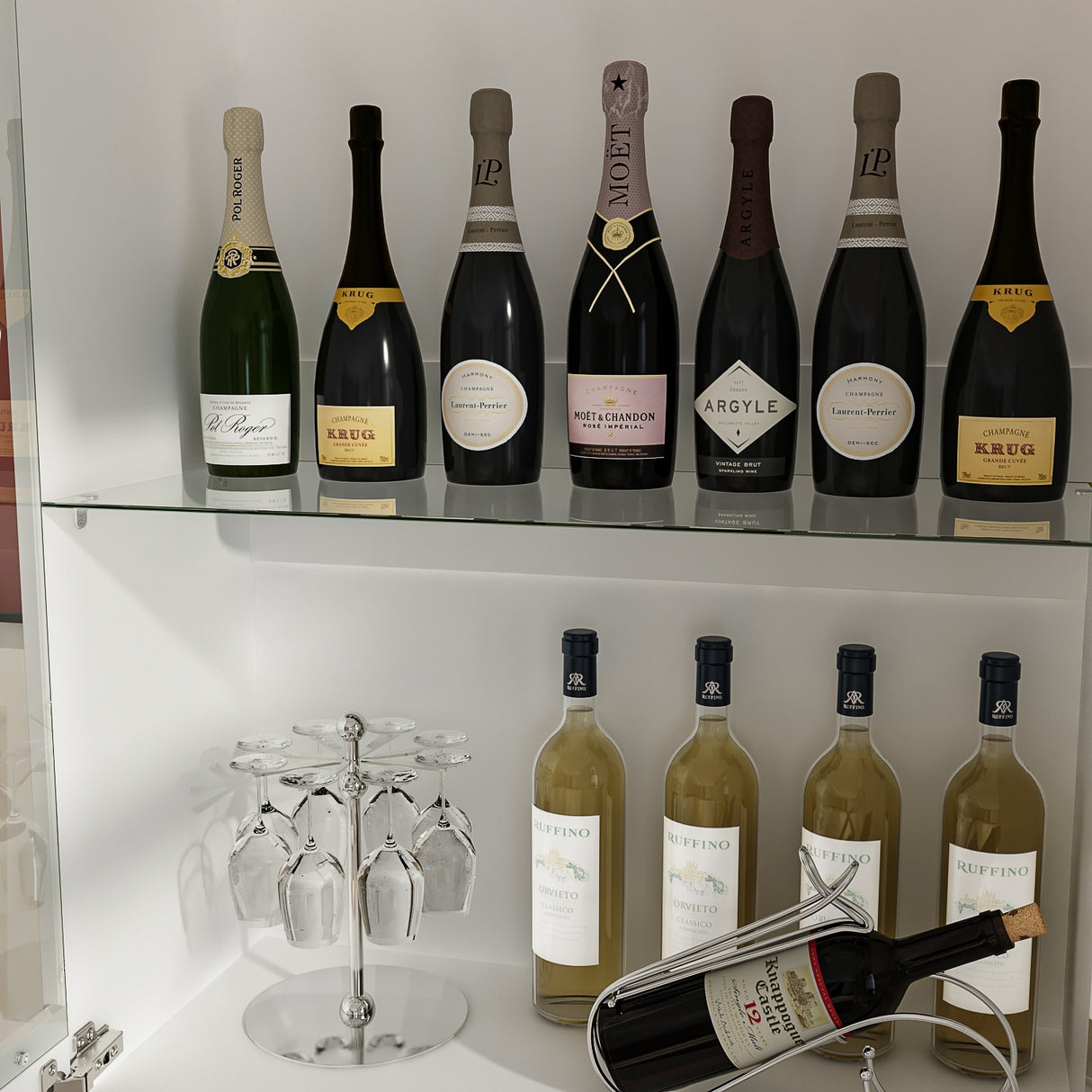 Modular Large display case,Bar Cabinet with glass doors,drawers,lights