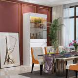 Modular Large display case,Bar Cabinet with glass doors,drawers,lights
