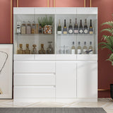 Modular Large display case,Bar Cabinet with glass doors,drawers,lights