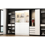 Modular Large display case,Bar Cabinet with glass doors,drawers,lights