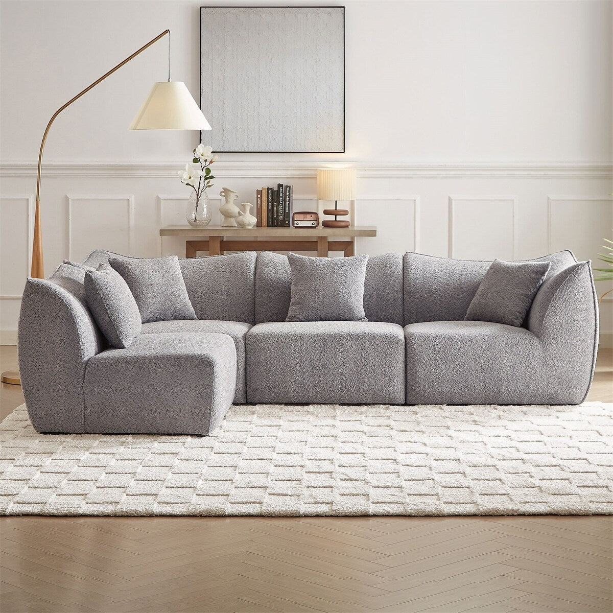 Modular Sectional Couch 4-Seater Sectional Sofa Convertible Couches