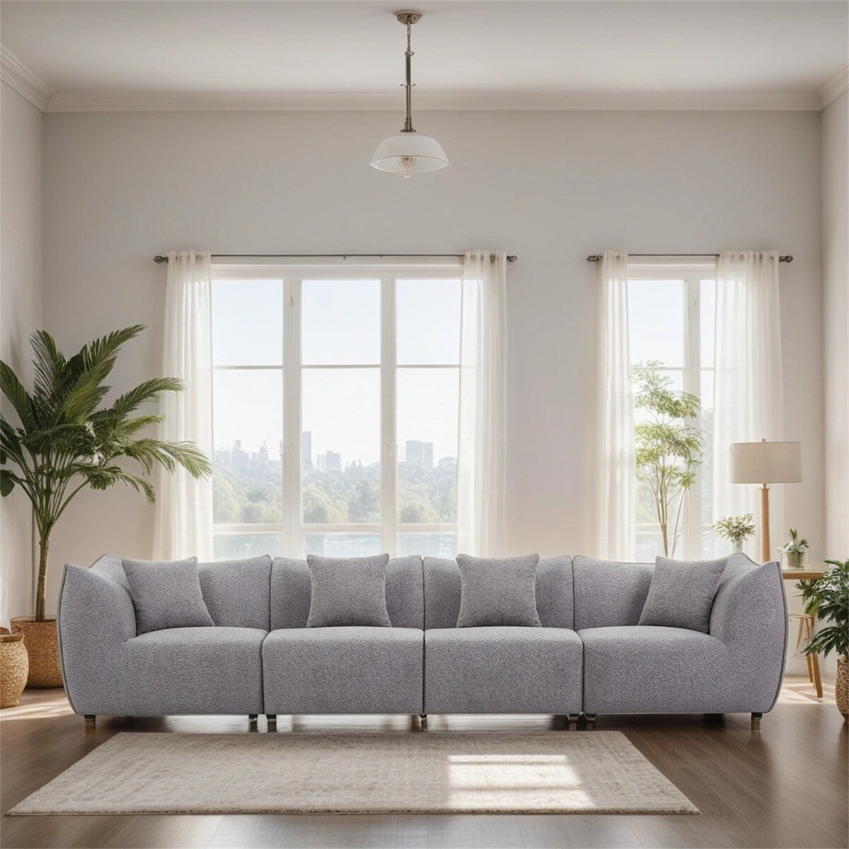 Modular Sectional Couch 4-Seater Sectional Sofa Convertible Couches