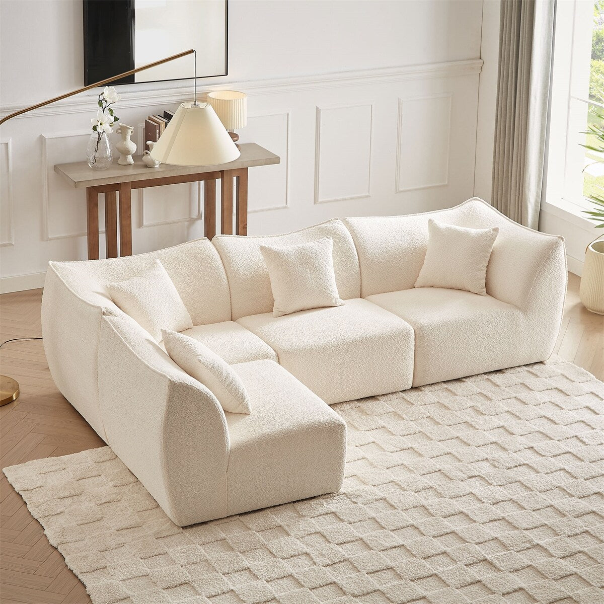 Modular Sectional Couch 4-Seater Sectional Sofa Convertible Couches