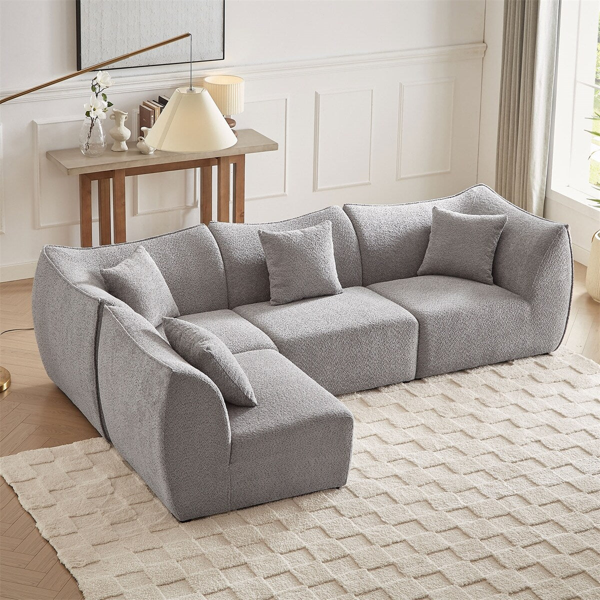 Modular Sectional Couch 4-Seater Sectional Sofa Convertible Couches