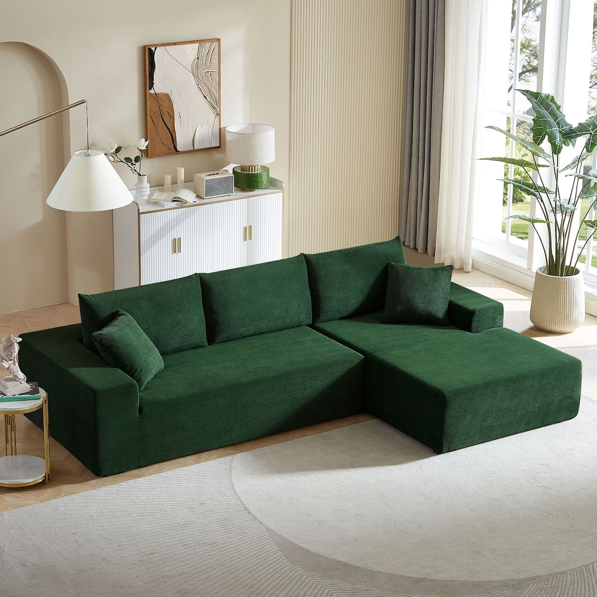 Modular Sectional Living Room Sofa Set Upholstered Sleeper Sofa for Living Room, Bedroom, Salon, 2 PC Free Combination