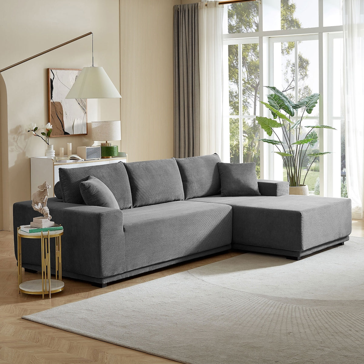 Modular Sectional Living Room Sofa Set Upholstered Sleeper Sofa for Living Room, Bedroom, Salon, 2 PC Free Combination